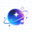 星空全站体育官方Logo - 蓝色星空背景下的抽象运动奖杯图标